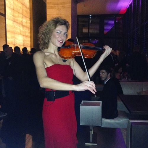 Violinist in red